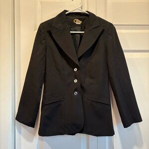 Vintage 70s Condor Black Blazer and Pant Suit Set - Size XXS
